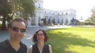 With Kim Merriam at Rosecliff. Newport, Rhode Island.